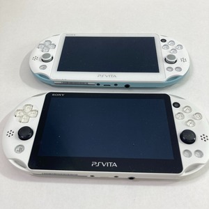 04wy1398▲【1円～】PSVITA 本体のみ 動作確認済み 2台セット / Sony PCH-2000 PlayStationVITA グレイシャーホワイト ライトブルー 中古品