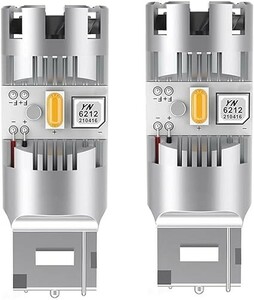 最新型 T20 ピンチ部違い LED ウィンカーバルブ 冷却ファン搭載 純正アンバー ハイフラ防止 抵抗内蔵 T20(7440)ピ