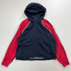 325 Abercrombie&Fitch フード付 ナイロン ジャケット サイズL 裏スウェット サイドロゴ アバクロンビーアンドフィッチ レディース 50108J