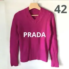 PRADA アルパカ ニット セーター 42 S M 暖かい ペルー ピンク