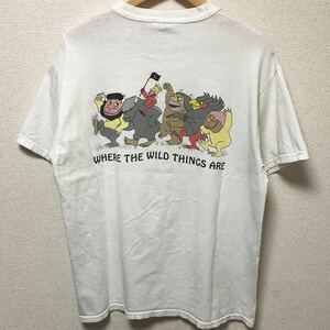 90s where the wild things areかいじゅうたちのいるところ Tシャツ ブラウン 絵本 アニメ L カレッジ