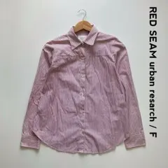 RED SEAM アーバンリサーチ☆ストライプブラウスシャツ F 赤×白