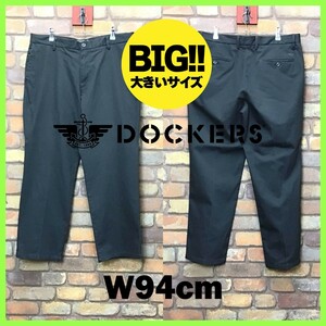 CP1-103★W94センチ位★USA古着★BIGサイズ【DOCKERS】刺繍ロゴ ストレッチ ストレートパンツ【W36 メンズ XL】緑 ワーク ミリタリー Y2k