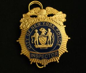 【NYPD】米国　ニューヨーク市警察　専用ピンバッジ　INSPECTOR (役職・監察官) レプリカ
