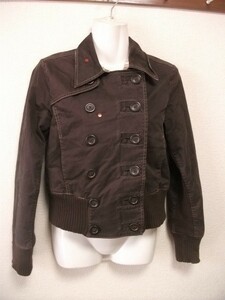 assk7-186☆GAP/ギャップ　ジャケットコート　コート　ジャンパー　ブルゾン　アウター　ブラウン　XSサイズ　綿混素材