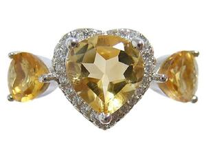『天然シトリン』 デザインリング　指輪　黄水晶