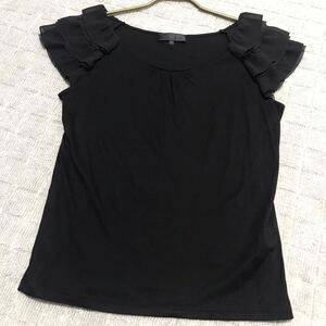 大きいサイズ44/2XL！アンタイトル［Tシャツ］フレンチスリーブ カットソー フリル ティアード ギャザー チュール UNTITLED レディース 1円