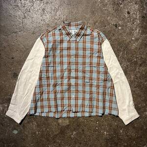 COMME des GARCONS SHIRT 90s 袖切替カットオフシャツ チェック ショート丈 コムデギャルソンシャツ 1990s フランス製