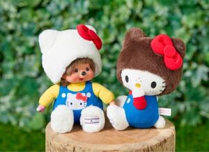 【新品】ハローキティ × モンチッチ ぬいぐるみ Sサイズ 2点セット セキグチ サンリオ キディランド Hello Kitty Monchhichi