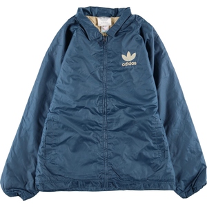 古着 80年代 アディダス adidas トレフォイルロゴ 中綿ジャケット パファージャケット メンズS相当 バックロゴ ヴィンテージ /eaa488306