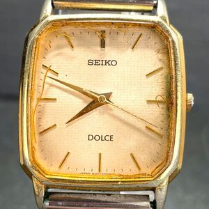 SEIKO セイコー Dolce ドルチェ 8J41-5000 腕時計 アナログ クオーツ 3針 ゴールド文字盤 メタルバンド シルバー スクエア ステンレス