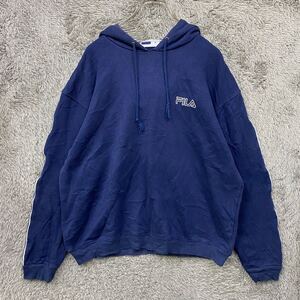 FILA フィラ スウェット パーカー プルオーバー サイズM ネイビー 紺色 メンズ トップス 最落なし （I7）