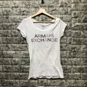 ARMANI EXCHANGE アルマーニエクスチェンジ Tシャツ 半袖Tシャツ 半袖 プリント ホワイト レディース トップス カットソー XSサイズ