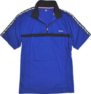 [ フィラ　FILA ] ポロシャツ　半袖　吸水速乾　大きいサイズ　大寸　半袖ジップ衿　 2Lサイズ 12青　FM4948