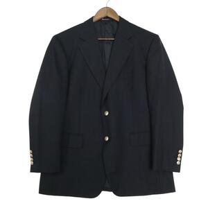 アクアスキュータム Aquascutum ウール テーラード ジャケット ブレザー 2B 刻印 金ボタン ブルゾン アウター 94AB4 ブラック ur20