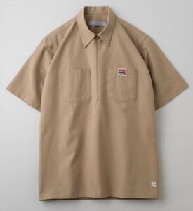 BLUCO WORK GARMENT/ブルコ 143-21-001/PULLOVER WORK SHIRT S/Sカラー(KHAKI)、サイズL、新品、税込価格送料無料