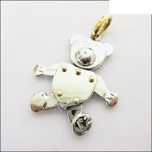 *Pomellato ポメラート ペンダント トップ チャーム ヘッド ネックレス オルセット テディベア くま SS×K18 コンビ*