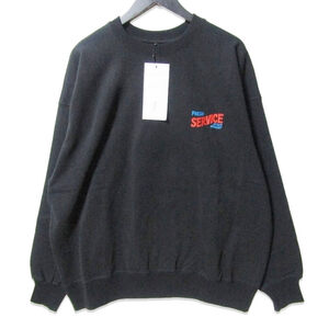 未使用 FreshService フレッシュサービス CORPORATE PRINTED CREW NECK SWEAT All Day All Night FSC241-70126 ブラック M 27108011