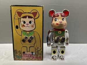 BE@RBRICK ベアブリック 招き猫 ペコちゃん 桃金メッキ MEDICOMTOY メディコムトイ 不二家　ピンクゴールド 400% シルバー TN 1