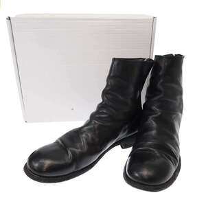 GUIDI グイディ 986 HORSE FULL GRAIN バックジップレザーブーツ ブラック 45 ITOACOAF6UXG