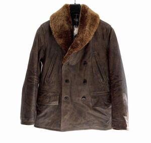 新品タグ付 23FW RRL シアリング レザー コート ジャケット Sサイズダブルアールエル 定価46.8万