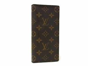 1円 ■美品■ LOUIS VUITTON ルイヴィトン M66540 モノグラム ポルトフォイユ ブラザ 二つ折り 長財布 ウォレット ブラウン系 AZ4962