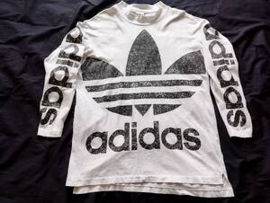 Adidas BIGトレフォイル モックネックTシャツM-L ８０’ｓ