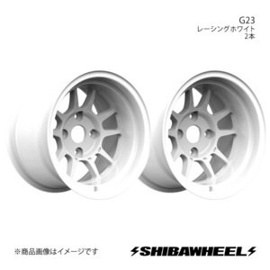 SHIBATIRE シバタイヤ シバホイール G23 アルミホイール2本セット 14×9.0J 4-114.3 INSET-25 レーシングホワイト G14-03RW×2