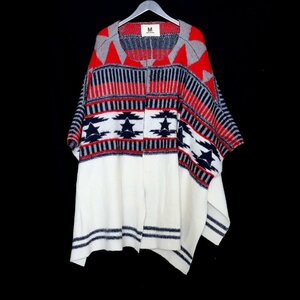 M ポンチョ ニット カーディガン Fサイズ エム knit cardigan poncho