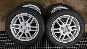 スタッドレスタイヤ ダイハツ純正アルミホイールセット 155/65R14 BRIDGESTONE VRX 4本