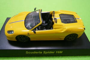 【希少・新品】京商1/64 ミニカーコレクション★ フェラーリ Scuderia Spider 16M ☆ イエロー 