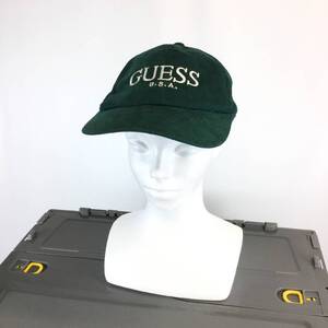 90s GUESS USA ゲス 6パネルキャップ 帽子 グリーン フリーサイズ