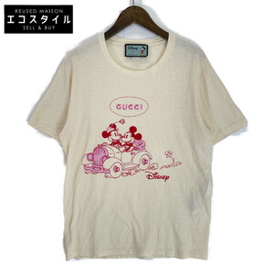 GUCCI グッチ 604176 ×ディズニーコラボ 半袖Tシャツ アイボリー XS トップス コットン メンズ 中古