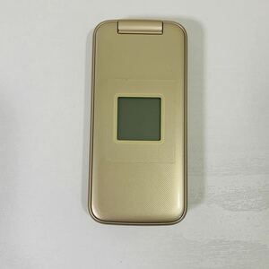 ① docomo F-02J ガラケー 携帯電話 ゴールド 富士通 ドコモ 初期化済み 付属品なし 中古