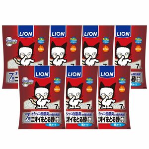 ライオン (LION) ニオイをとる砂 猫砂 紙タイプ 7歳以上猫用 7L×7袋 (ケース販売)