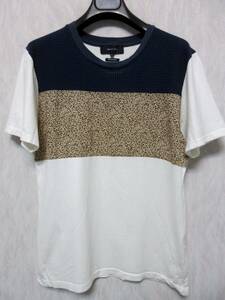 シップス ジェットブルー SHIPS JET BLUE 半袖 Tシャツ カットソー 切替 M yg1280