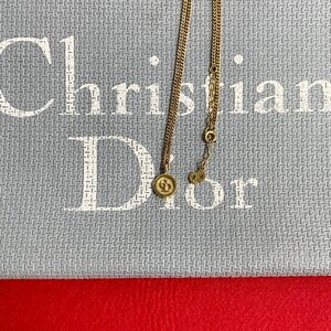 極 美品 Christian Dior クリスチャンディオール ヴィンテージ CD ロゴ ネックレス ペンダント チョーカー アクセサリー ゴールド 05222