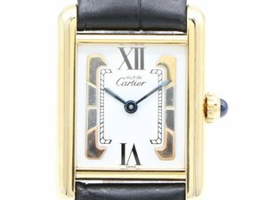 【 カルティエ CARTIER 】腕時計 W5057001 マストタンク ヴェルメイユ SM SV/GP/革 クォーツ レディース 新着 4755-0