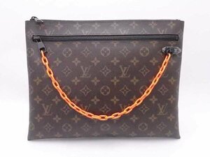 ルイ ヴィトン LOUIS VUITTON クラッチバッグ モノグラム ポシェット A4 モノグラムキャンバス ブラウンｘオレンジ e53551a