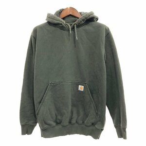 SALE/// Carhartt カーハート スウェット パーカー トップス ワーク ワンポイントロゴ カーキ (メンズ M) P8224