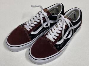 VANS OLD SKOOL あずき系 スエード 黒 キャンバス 白ライン US9 (27cm) バンズ オールドスクール アメリカ企画限定!!