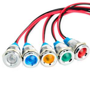 YFFSFDC 10mm DC 12-24V LED 防水インジケータライト パイロットライトシグナル インジケータ（５色セット）