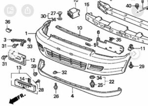 激レア！USホンダ純正品！シビック EG6 EJ1 us バンパー スチフナー サポートusdm jdm スプーン 無限 EG3EG4EG5EG7EG8EG9