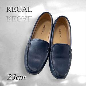 REGAL リーガル　ローファー　パンプス　モカシンシューズ　23cm 紺　靴 　3485 00735