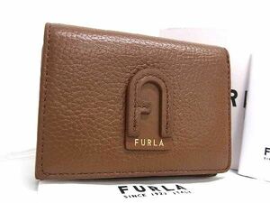 ■極美品■ FURLA フルラ レザー 三つ折り 財布 ウォレット 札入れ 小銭入れ レディース ブラウン系 FD0223