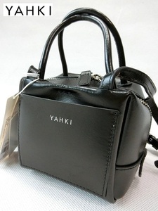 ■23区 YAHKI(ヤーキ)【CLASSY掲載】SOFT W FACE レザークロスボディバッグ黒 19,800円■