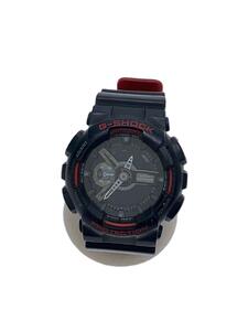 CASIO◆クォーツ腕時計/G-SHOCK/アナログ/ラバー/BLK/RED/使用感・ヨゴレ有/GA-110HR