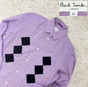 【グレンチェック柄★】Мサイズ Paul Smith 長袖アーガイル柄シャツ/紫系◆ポールスミス (9)