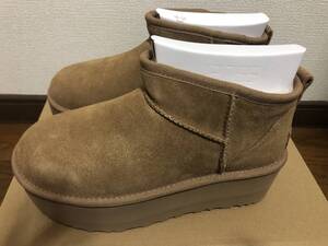 UGG CLASSIC ULTRA MINI PLATFORM US6 23cm チェスナット