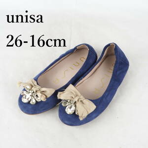 LK8181*unisa*ウニサ*キッズバレエシューズ*26-16cm*ブルー